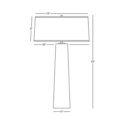 Rico Espinet Olinda Table Lamp - line drawing.