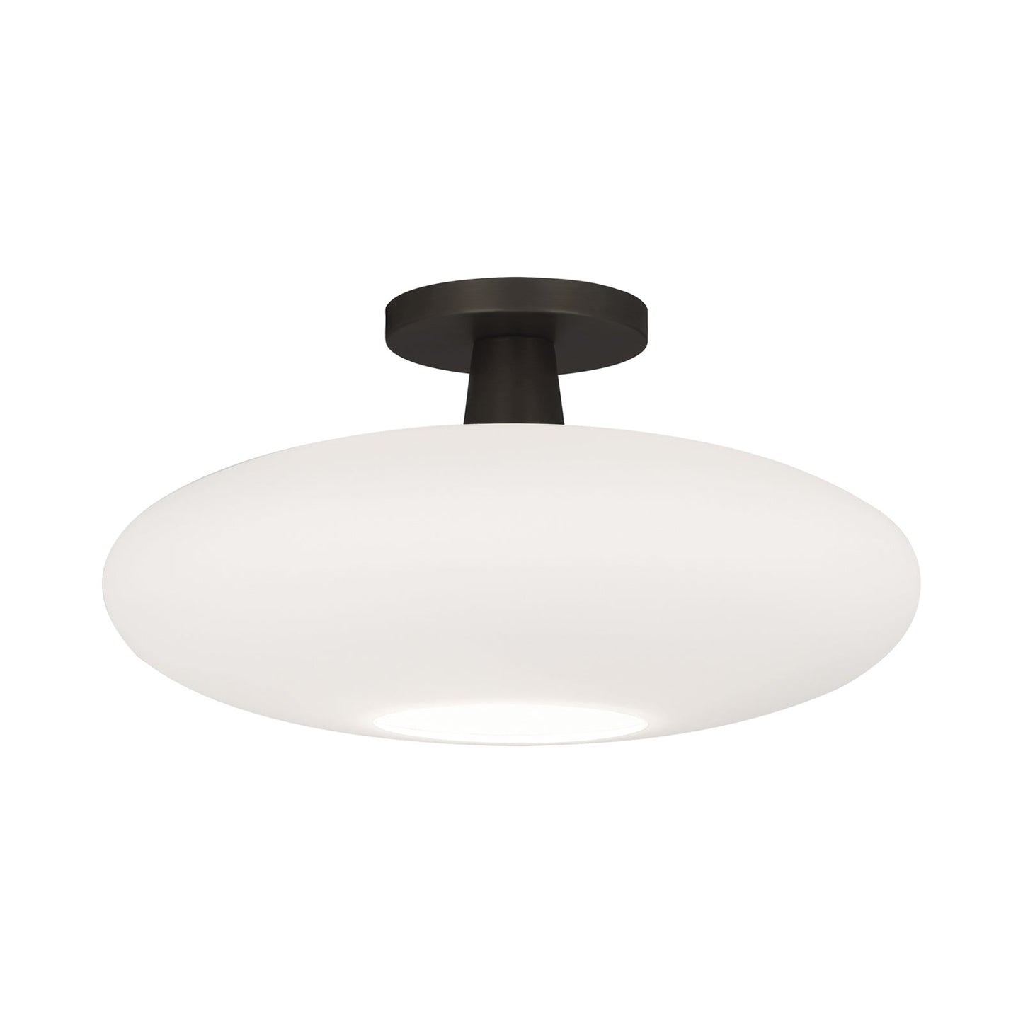 Rico Espinet Ovo Semi Flush Mount Ceiling Light in Deep Patina Bronze.