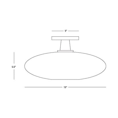 Rico Espinet Ovo Semi Flush Mount Ceiling Light - line drawing.