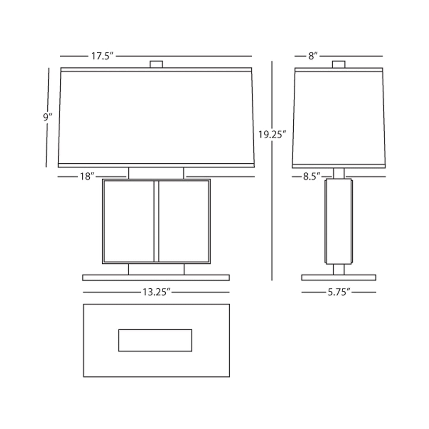 Sloan Table Lamp - line drawing.