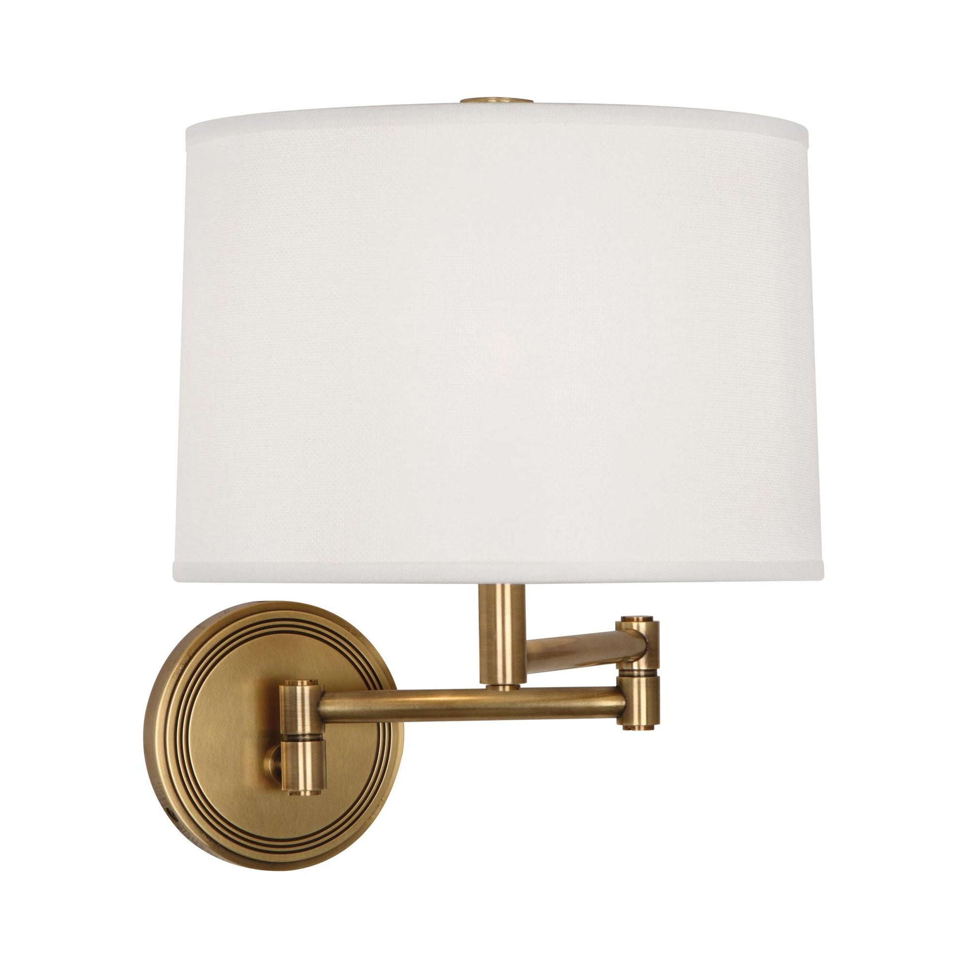 Sofia Swing Arm Wall Light in Antique Brass.