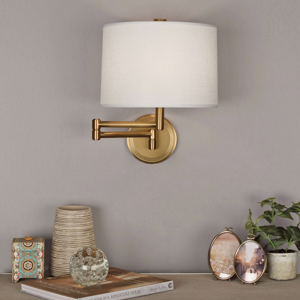 Sofia Swing Arm Wall Light in living room.
