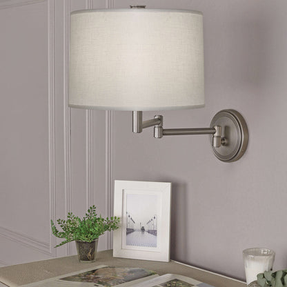 Sofia Swing Arm Wall Light in living room.