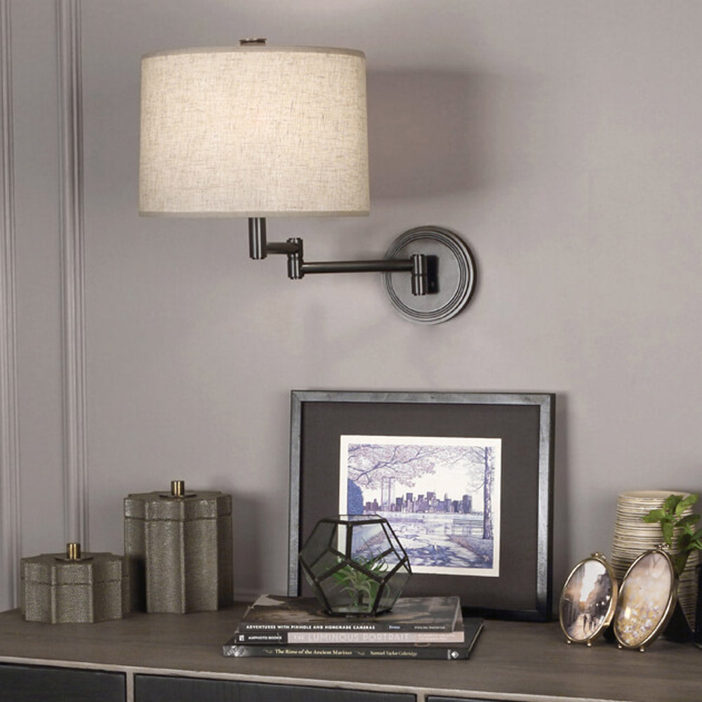 Sofia Swing Arm Wall Light in living room.