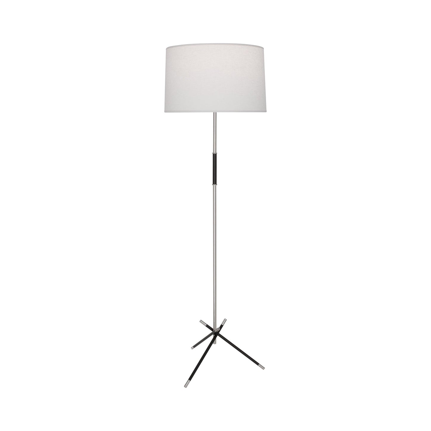 Thatcher Floor Lamp in Polished Nickel.