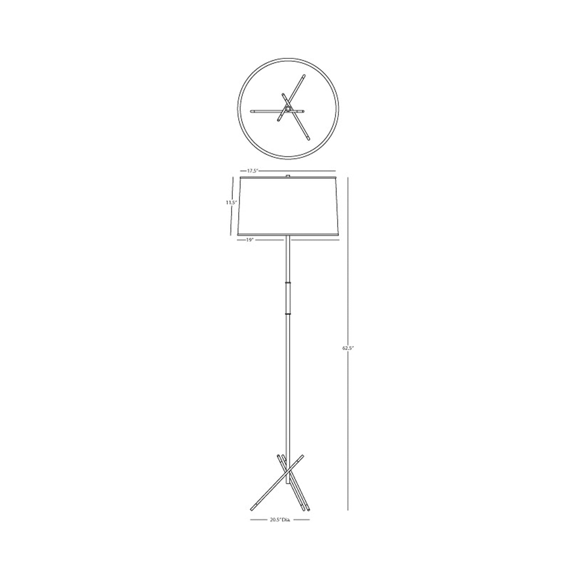Thatcher Floor Lamp - line drawing.