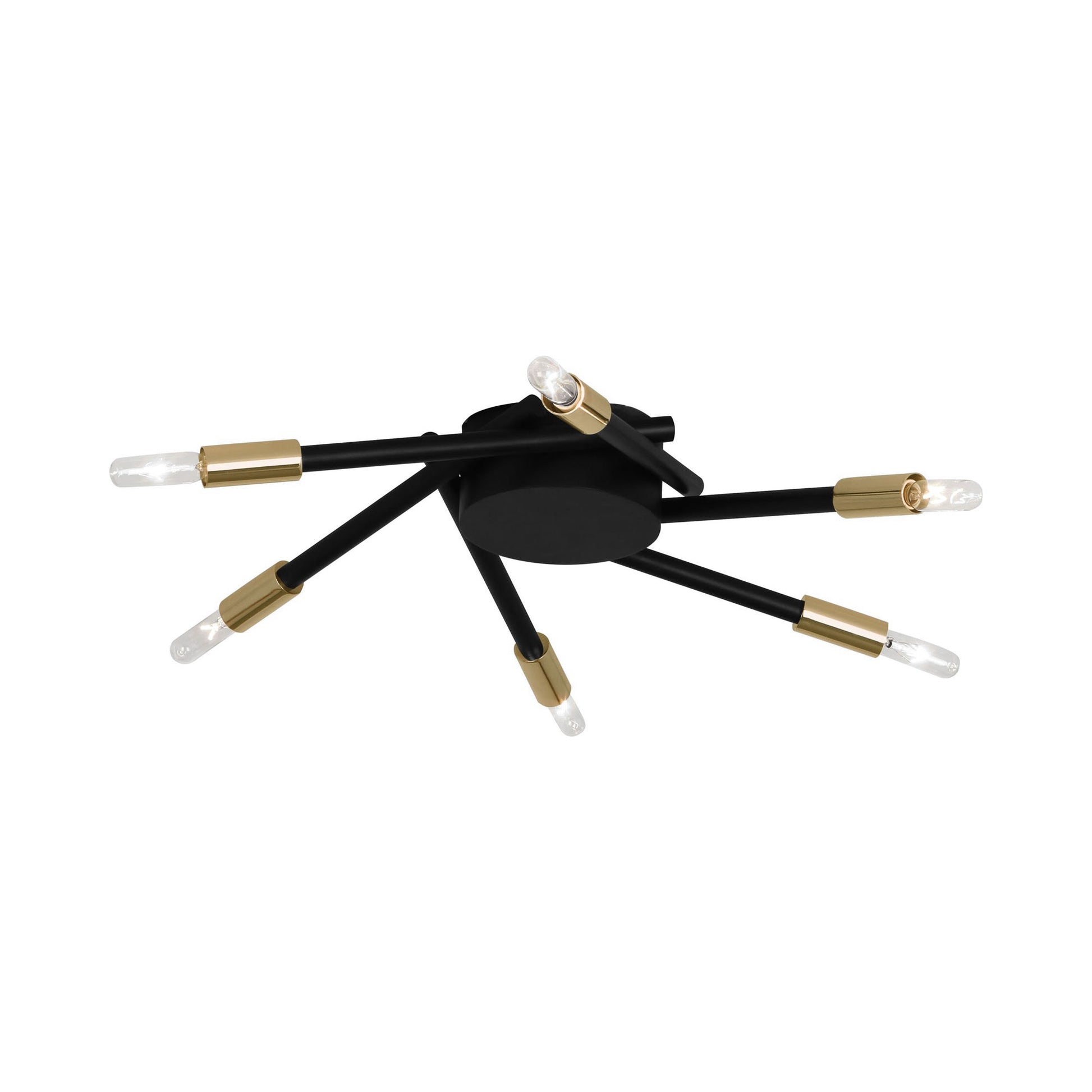 Thatcher Flush Mount Ceiling Light in Modern Brass.