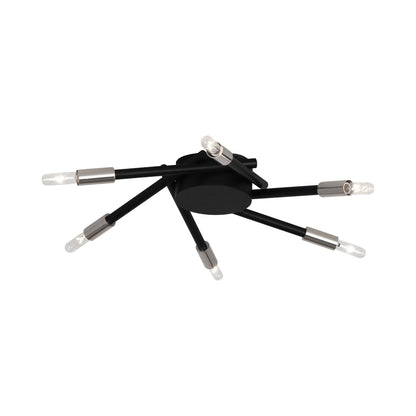 Thatcher Flush Mount Ceiling Light in Polished Nickel.