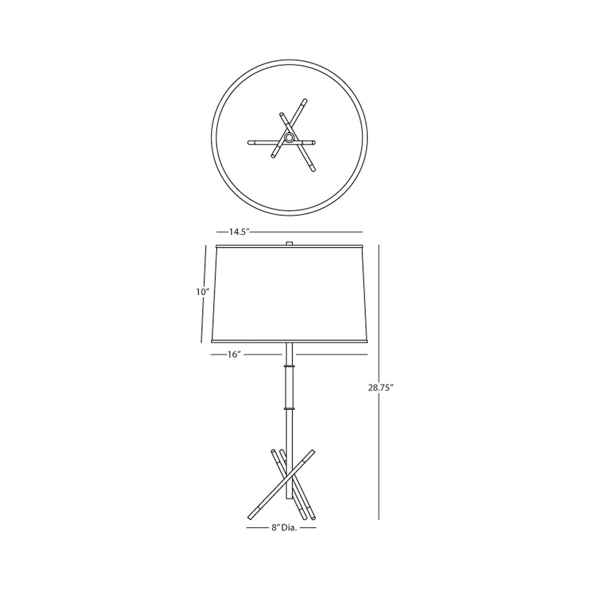 Thatcher Table Lamp - line drawing.