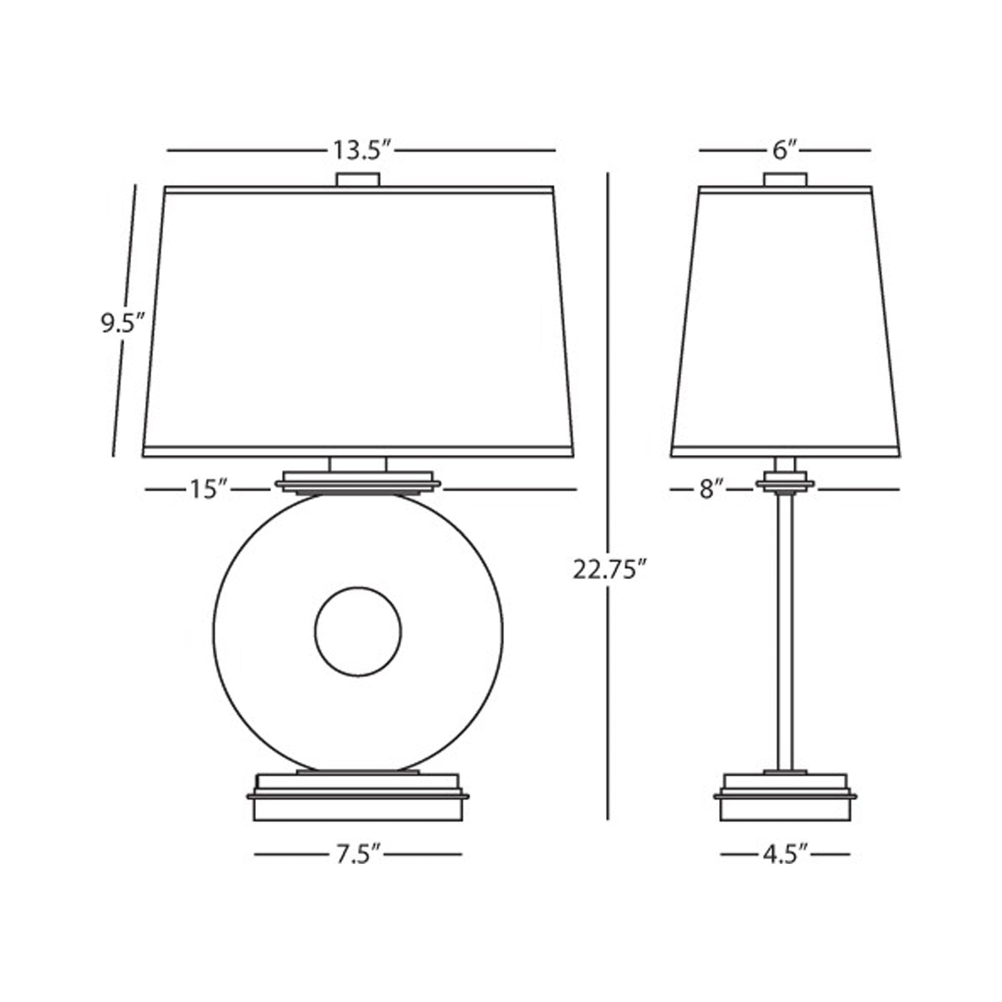 Tic-Tac-Toe Table Lamp - line drawing.