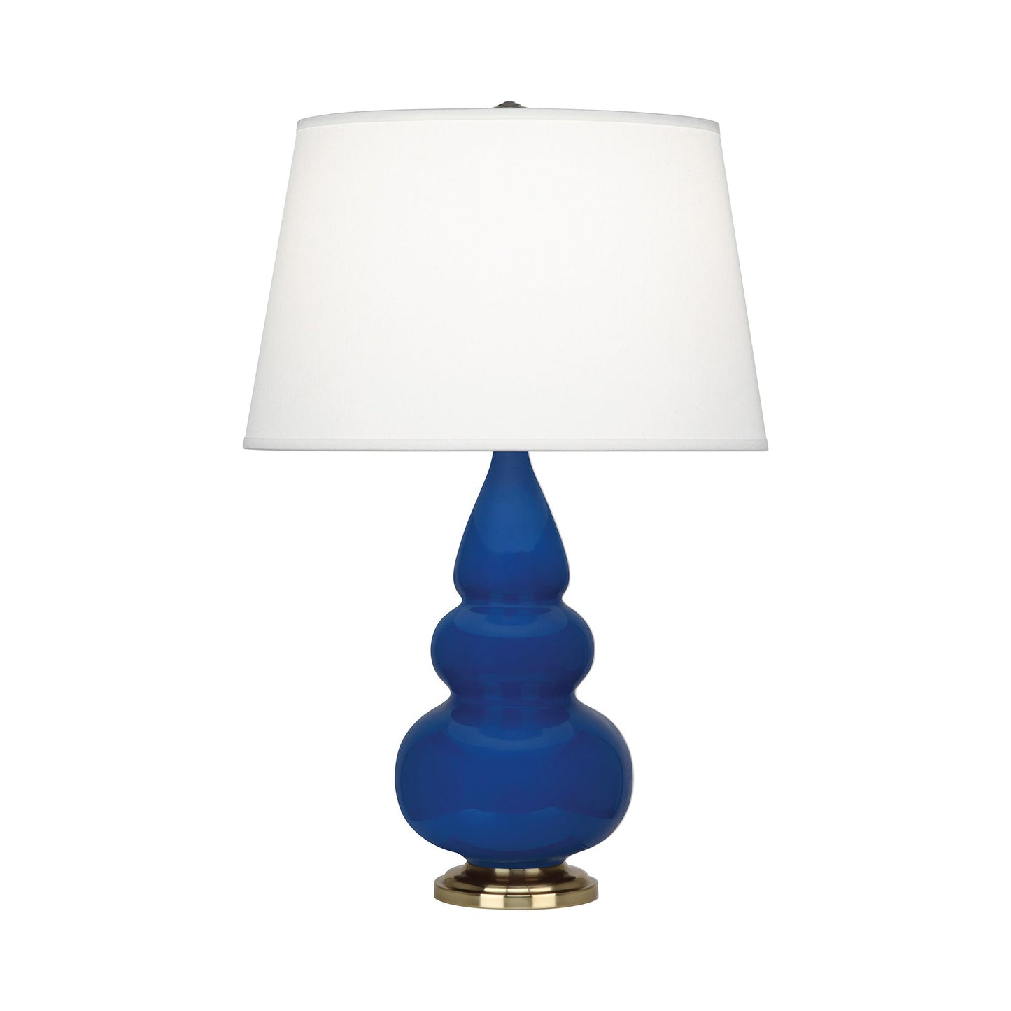 Triple Gourd Accent Lamp in Cobalt/Antique Natural Brass.