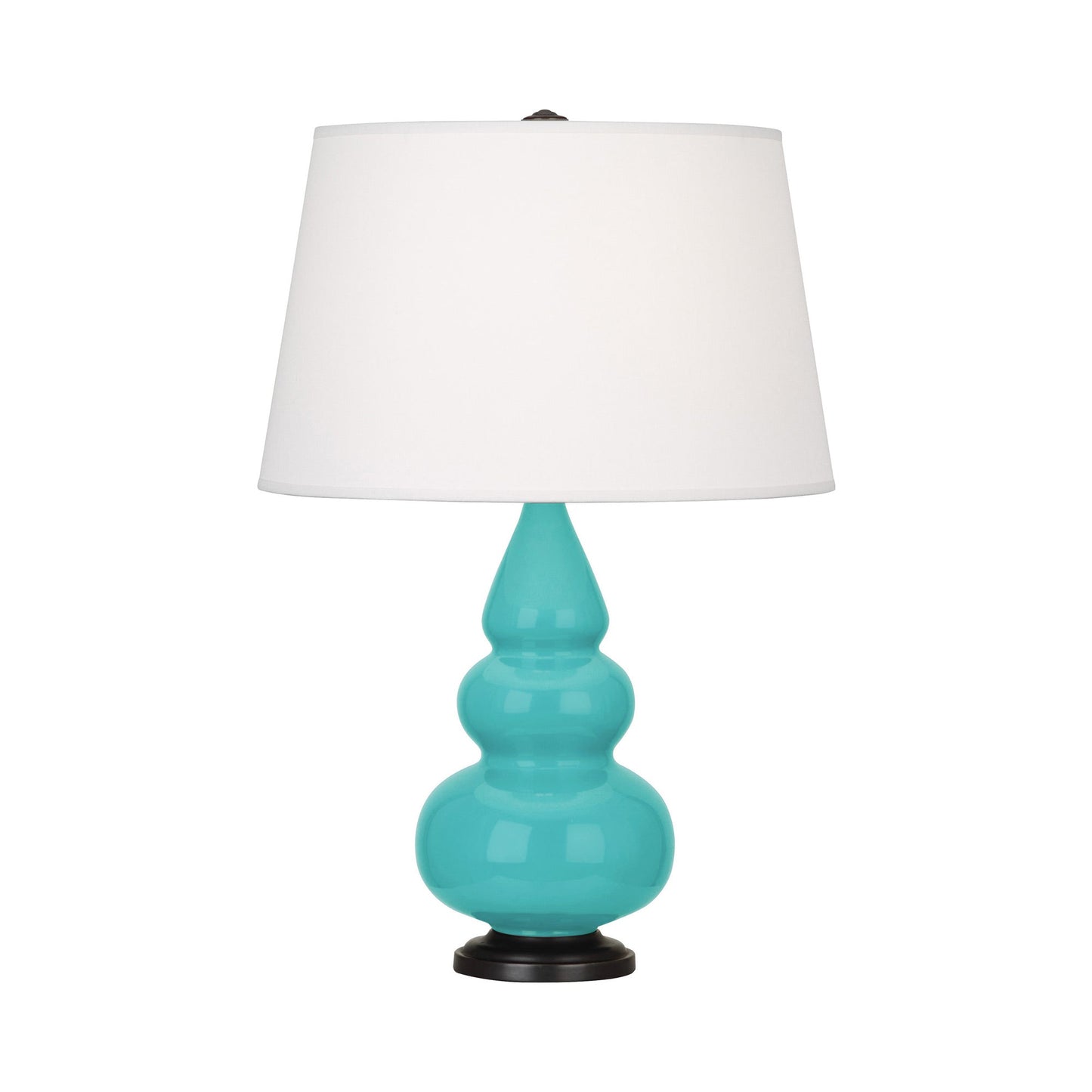 Triple Gourd Accent Lamp in Egg Blue/Deep Patina Bronze.