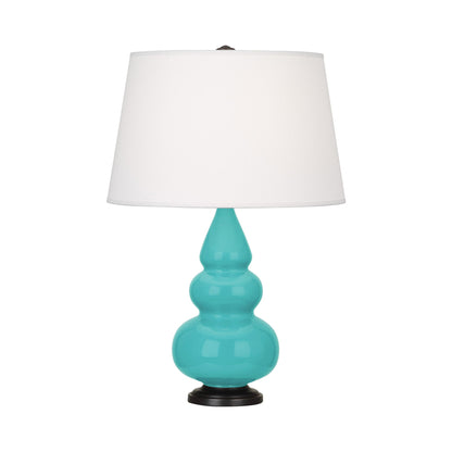 Triple Gourd Accent Lamp in Egg Blue/Deep Patina Bronze.