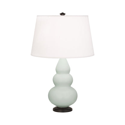 Triple Gourd Accent Lamp in Matte Celadon/Deep Patina Bronze.