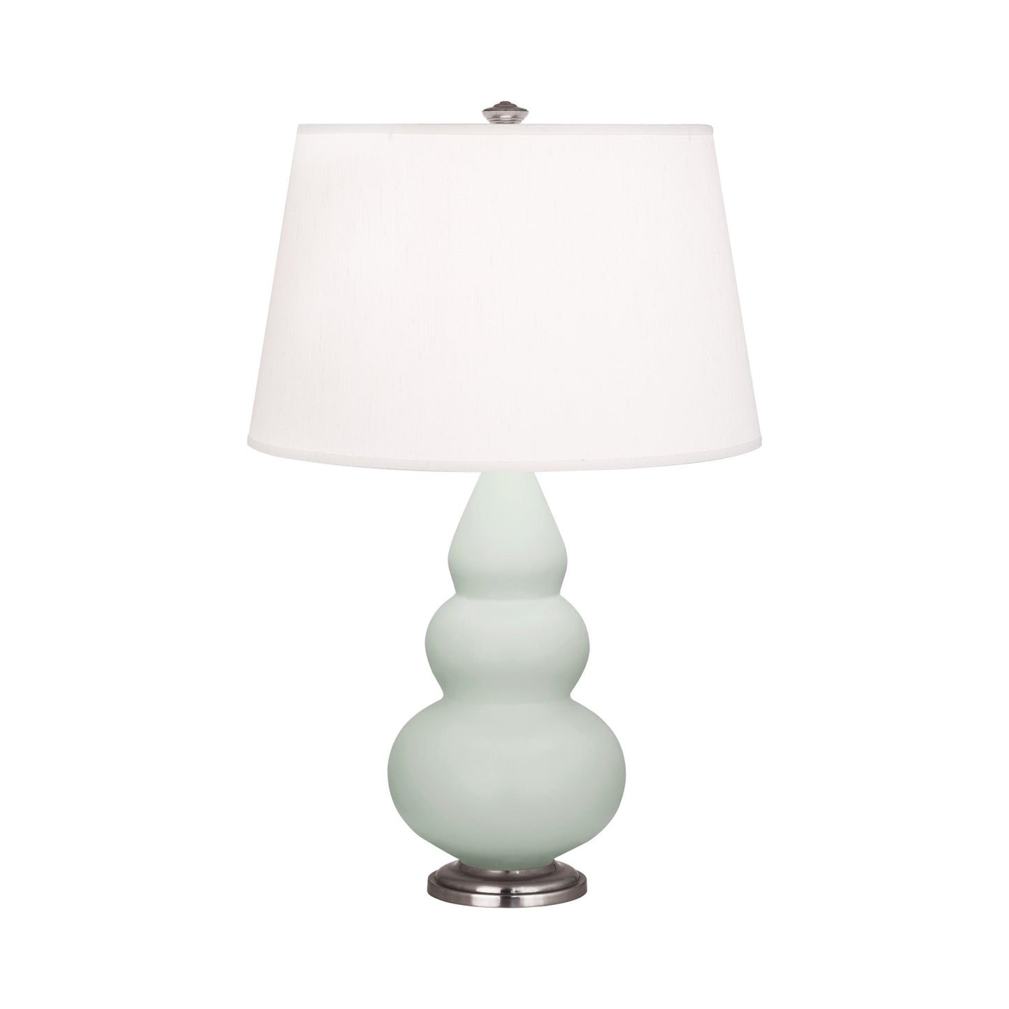 Triple Gourd Accent Lamp in Matte Celadon/Antique Silver.