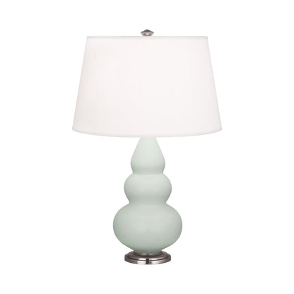 Triple Gourd Accent Lamp in Matte Celadon/Antique Silver.