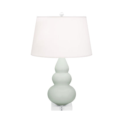 Triple Gourd Accent Lamp in Matte Celadon/Lucite Base.