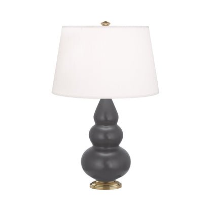 Triple Gourd Accent Lamp in Matte Ash/Antique Brass.