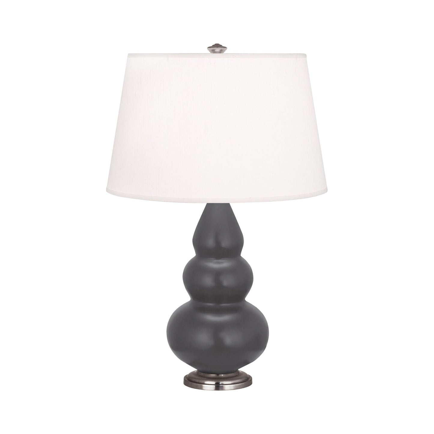 Triple Gourd Accent Lamp in Matte Ash/Antique Silver.