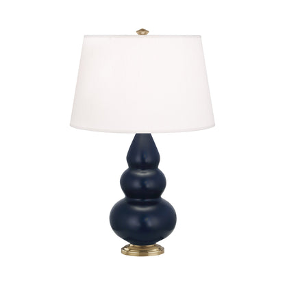 Triple Gourd Accent Lamp in Matte Midnight Blue/Antique Brass.