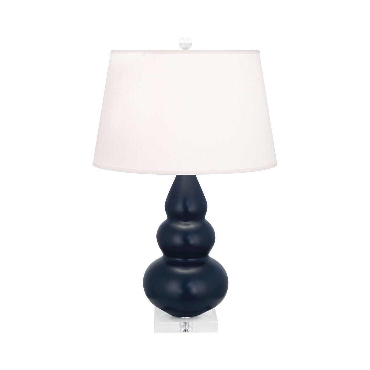 Triple Gourd Accent Lamp in Matte Midnight Blue/Lucite Base.