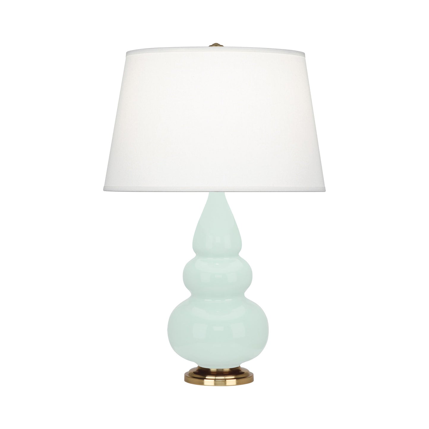 Triple Gourd Accent Lamp in Mint/Antique Brass.