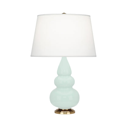 Triple Gourd Accent Lamp in Mint/Antique Brass.