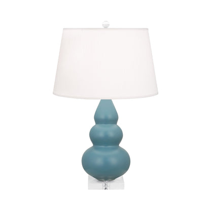 Triple Gourd Accent Lamp in Matte Steel Blue/Lucite Base.