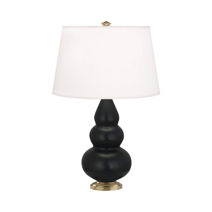 Triple Gourd Accent Lamp in Matte Obsidian/Antique Natural Brass.
