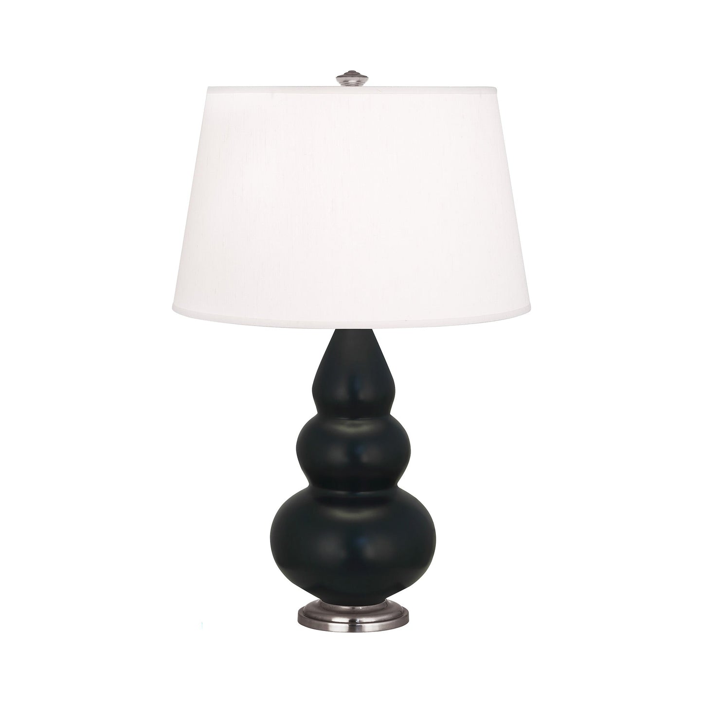 Triple Gourd Accent Lamp in Matte Obsidian/Antique Silver.