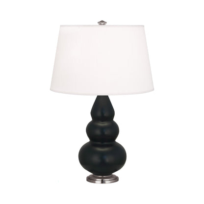 Triple Gourd Accent Lamp in Matte Obsidian/Antique Silver.