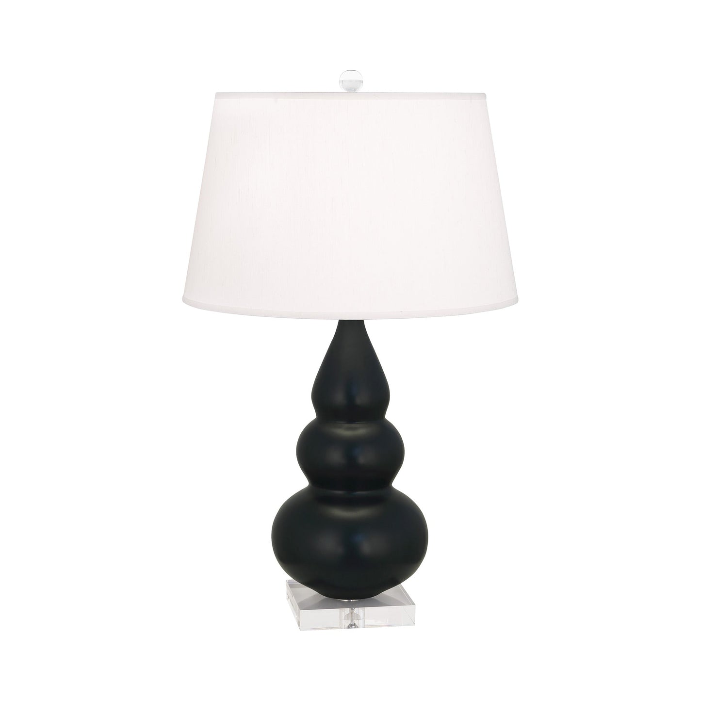 Triple Gourd Accent Lamp in Matte Obsidian/Lucite Base.