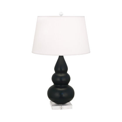 Triple Gourd Accent Lamp in Matte Obsidian/Lucite Base.
