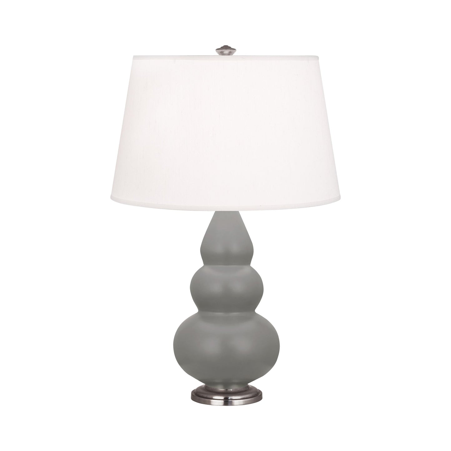 Triple Gourd Accent Lamp in Matte Smokey Taupe/Antique Silver.