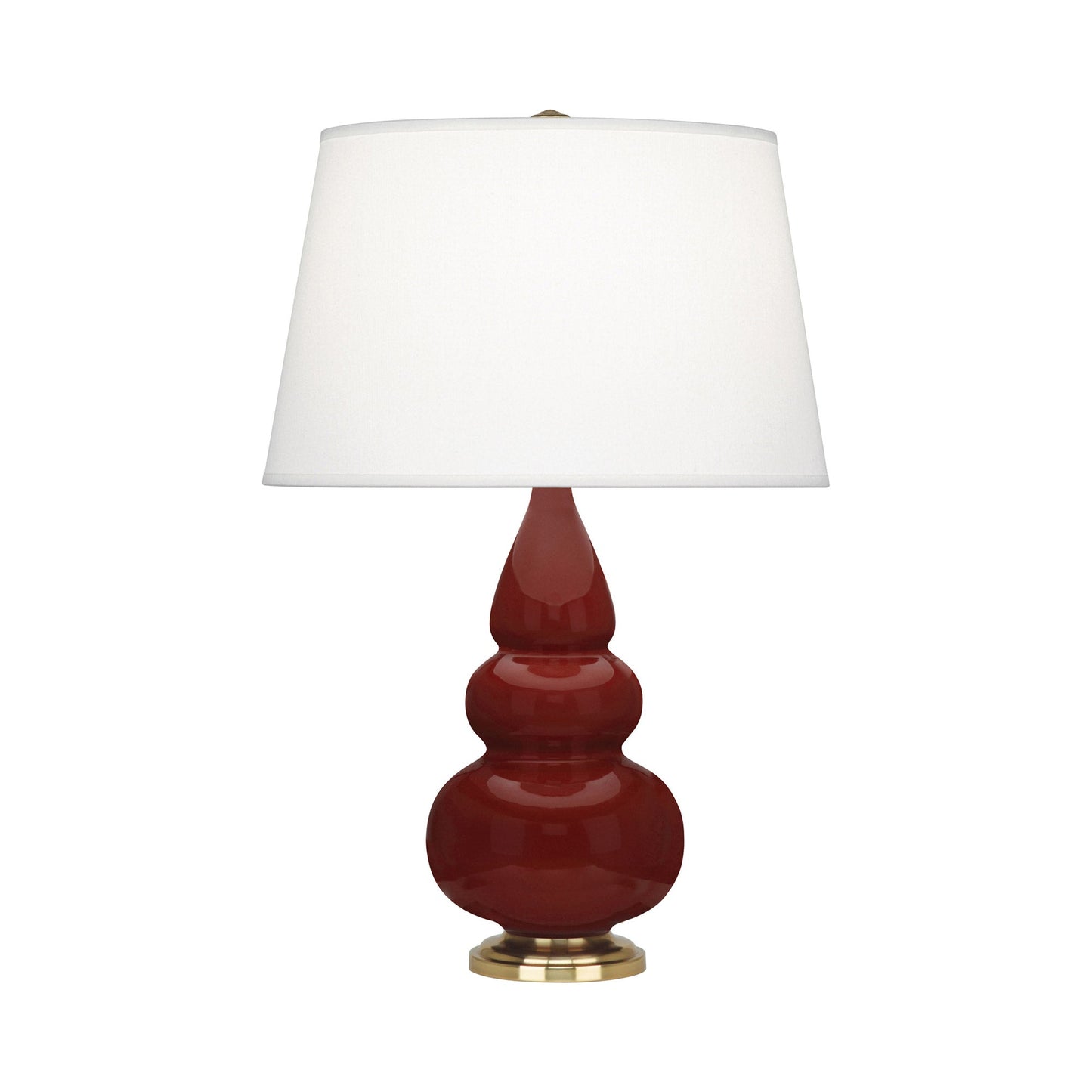 Triple Gourd Accent Lamp in Oxblood/Antique Brass.