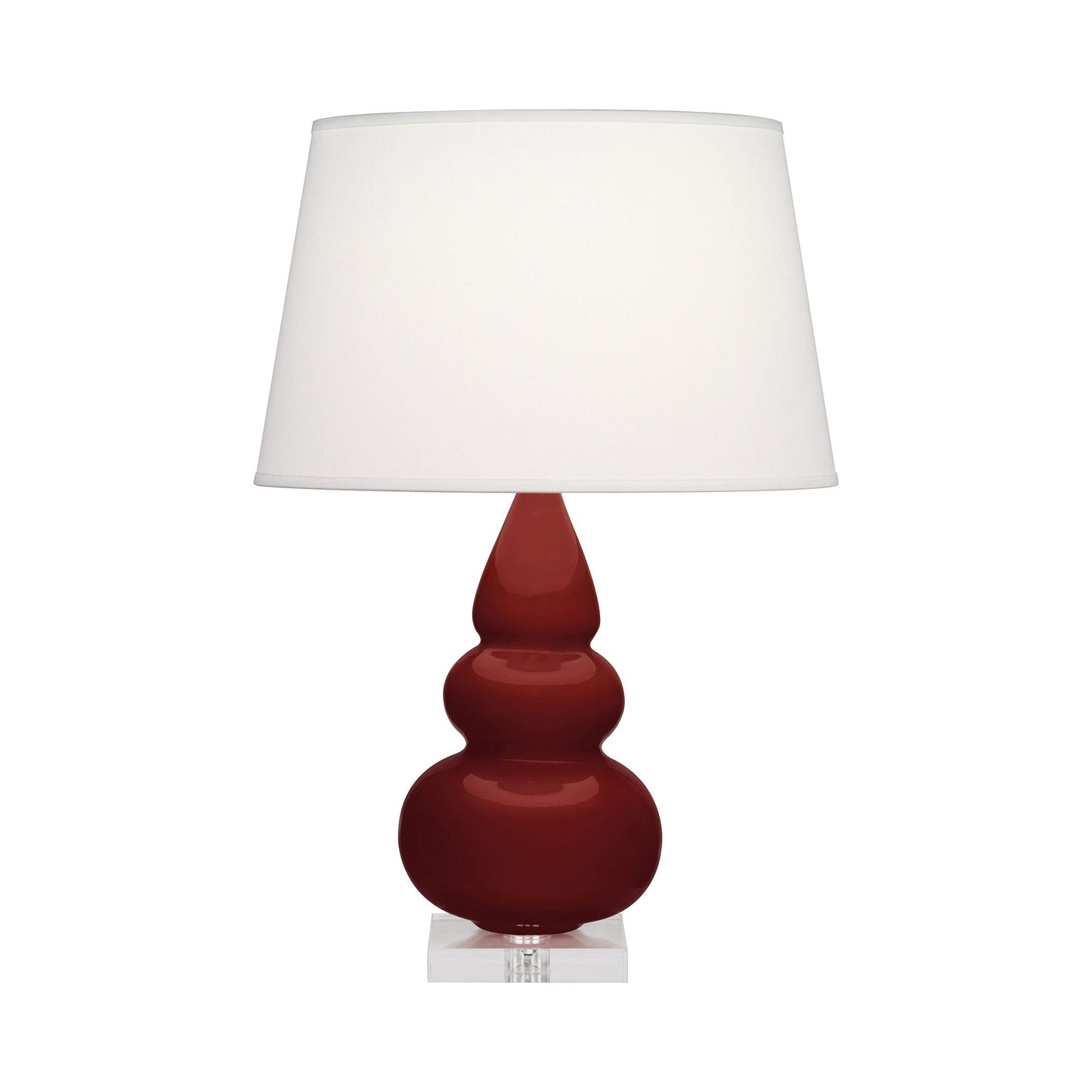 Triple Gourd Accent Lamp in Oxblood/Lucite Base.