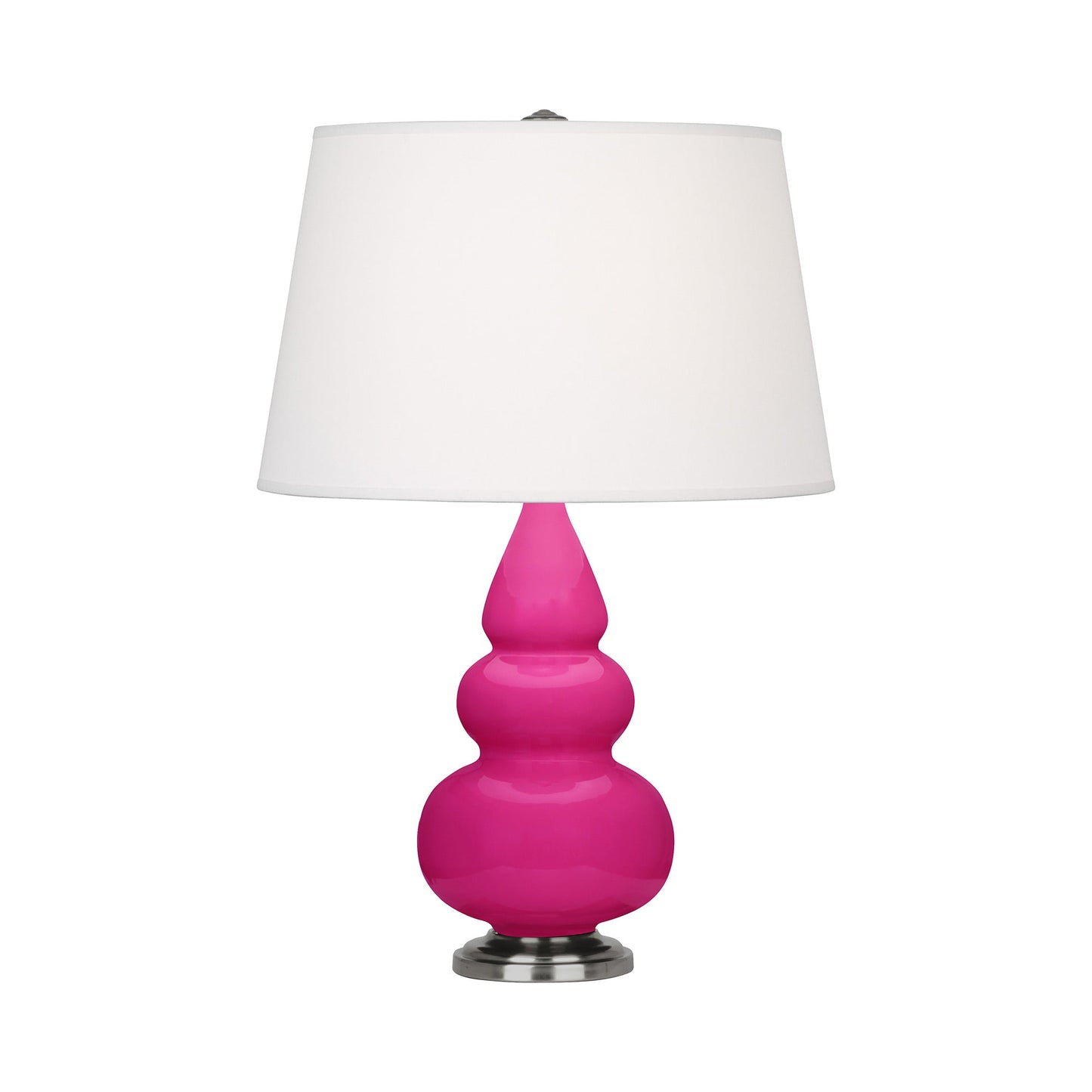 Triple Gourd Accent Lamp in Razzle Rose/Antique Silver.