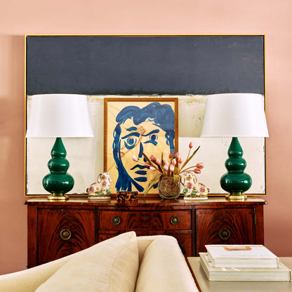 Triple Gourd Accent Lamp in living room.