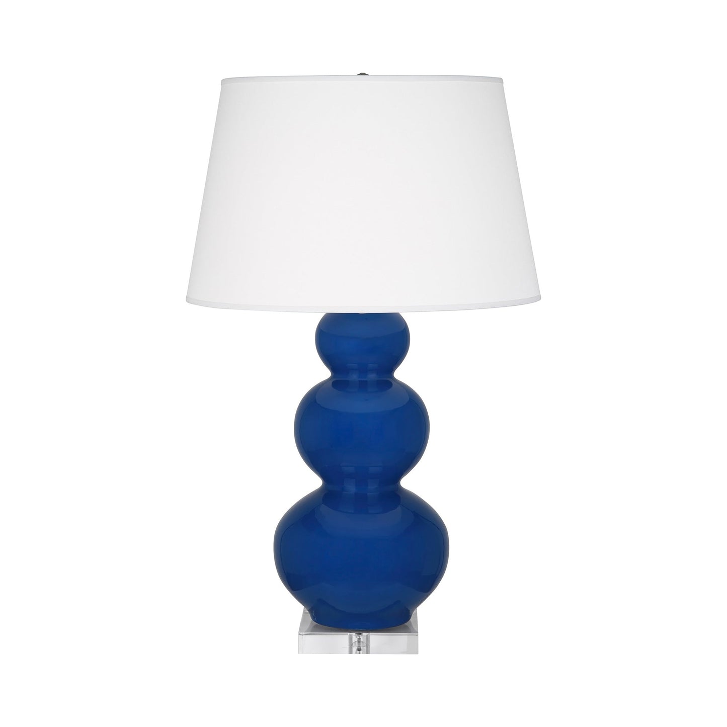 Triple Gourd Table Lamp in Cobalt/Lucite Base.