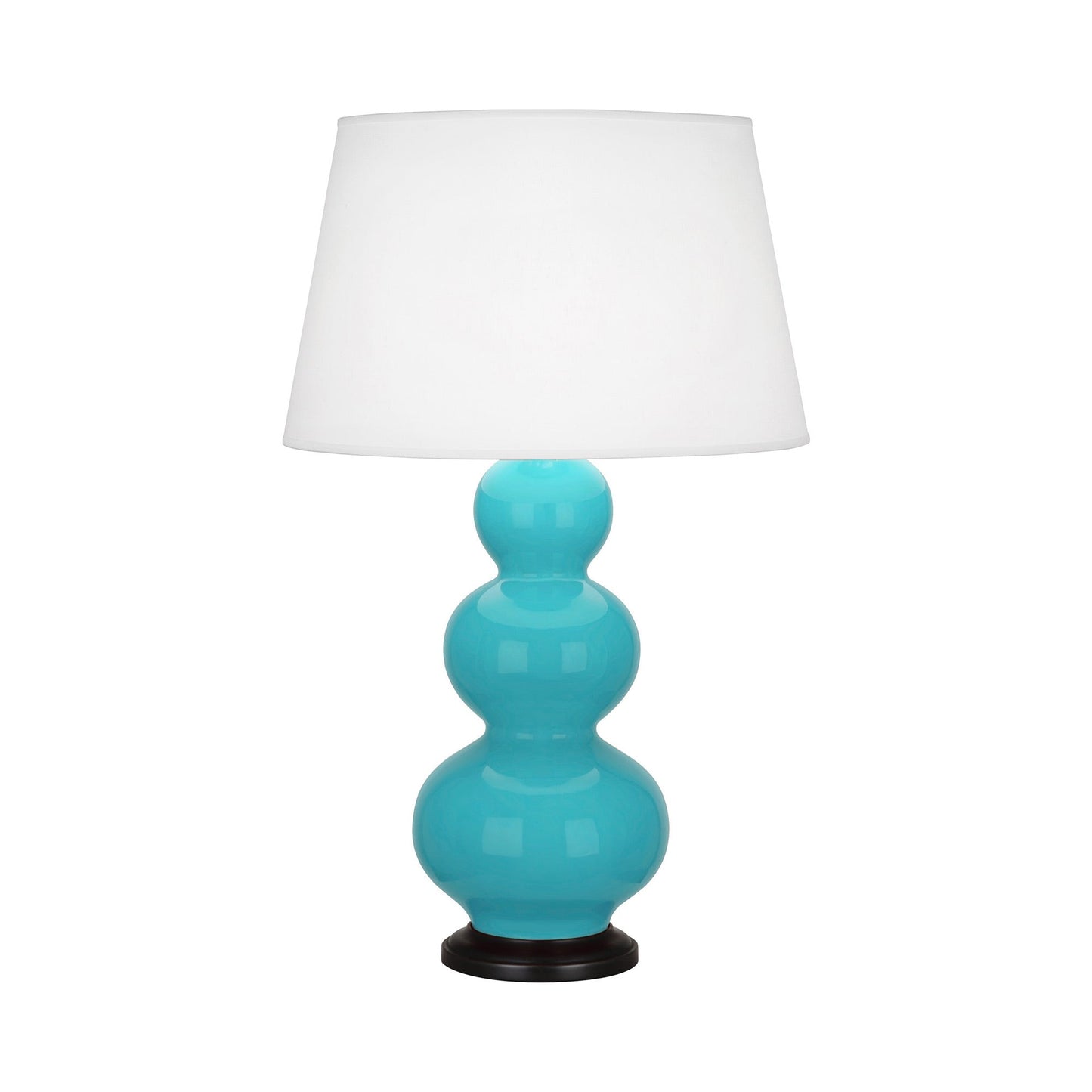 Triple Gourd Table Lamp in Egg Blue/Deep Patina Bronze.