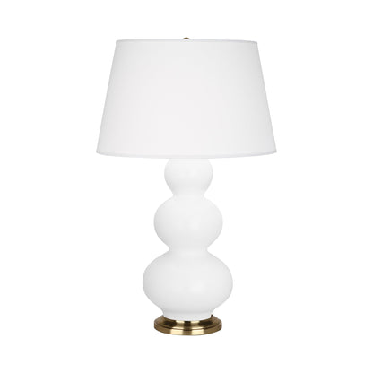 Triple Gourd Table Lamp in Matte Daisy/Antique Natural Brass.