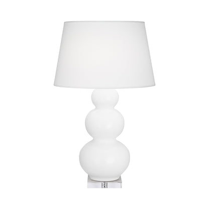 Triple Gourd Table Lamp in Matte Daisy/Lucite Base.