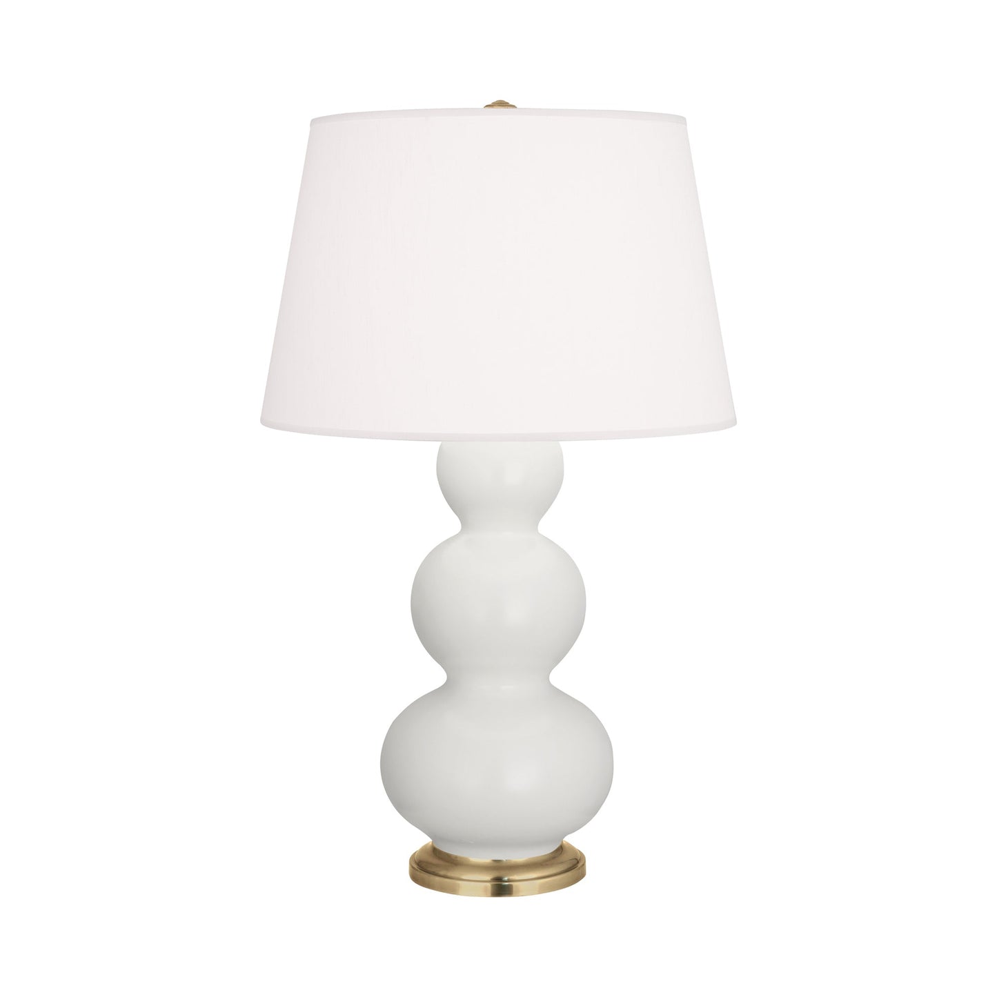 Triple Gourd Table Lamp in Matte Lily/Antique Natural Brass.