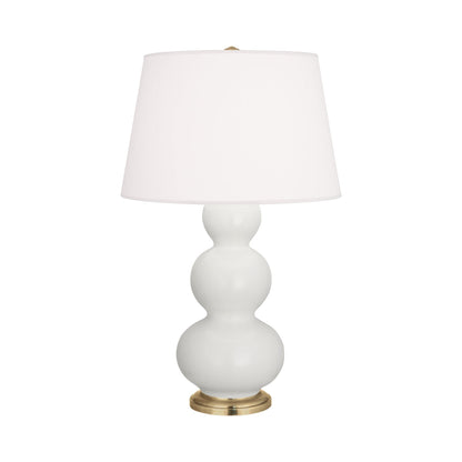 Triple Gourd Table Lamp in Matte Lily/Antique Natural Brass.
