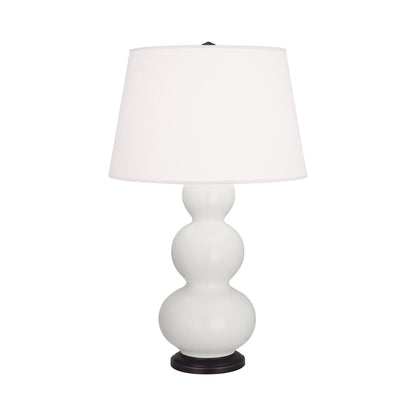 Triple Gourd Table Lamp in Matte Lily/Deep Patina Bronze.