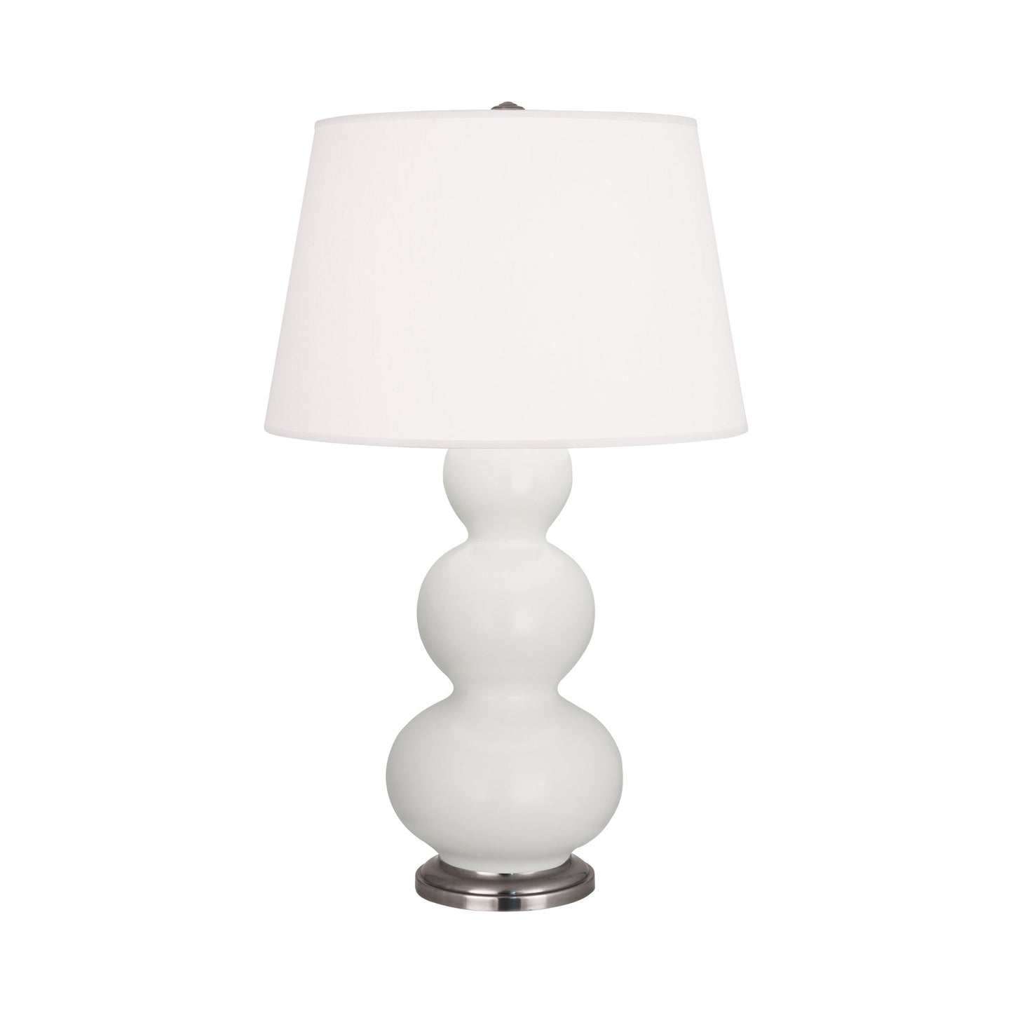Triple Gourd Table Lamp in Matte Lily/Antique Silver.