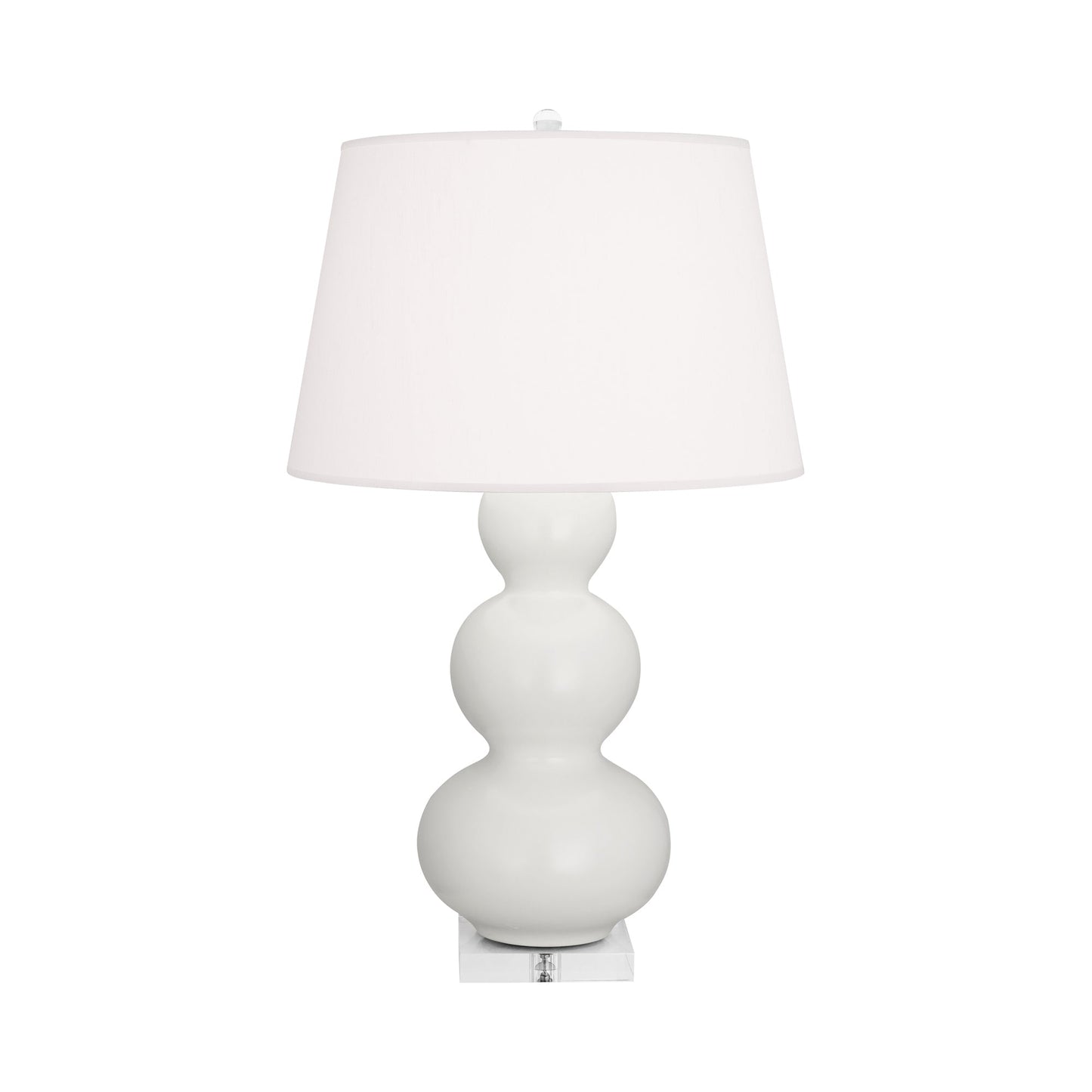 Triple Gourd Table Lamp in Matte Lily/Lucite Base.