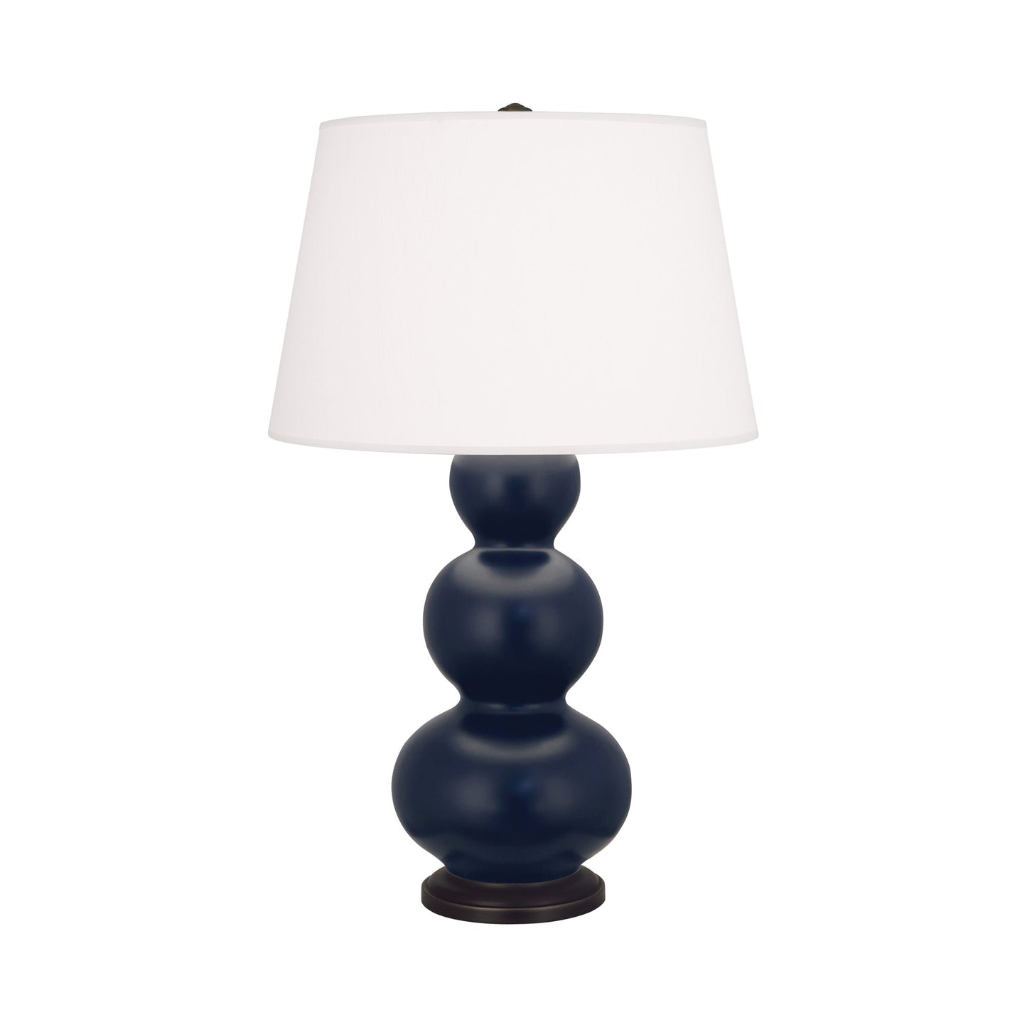 Triple Gourd Table Lamp in Matte Midnight Blue/Deep Patina Bronze.
