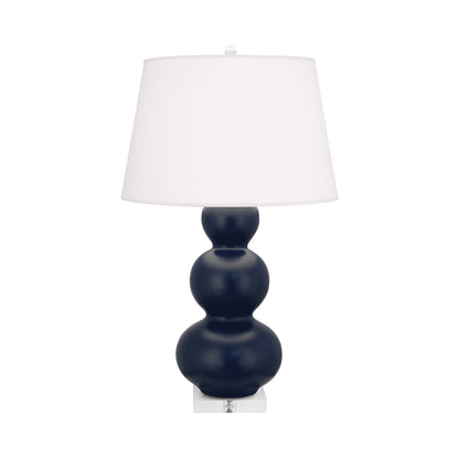 Triple Gourd Table Lamp in Matte Midnight Blue/Lucite Base.