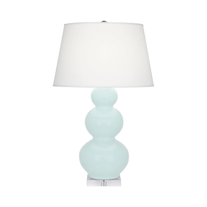 Triple Gourd Table Lamp in Mint/Lucite Base.